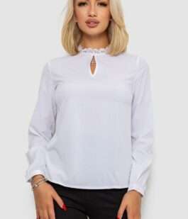 Блуза однотонная, цвет белый, 230R232-1