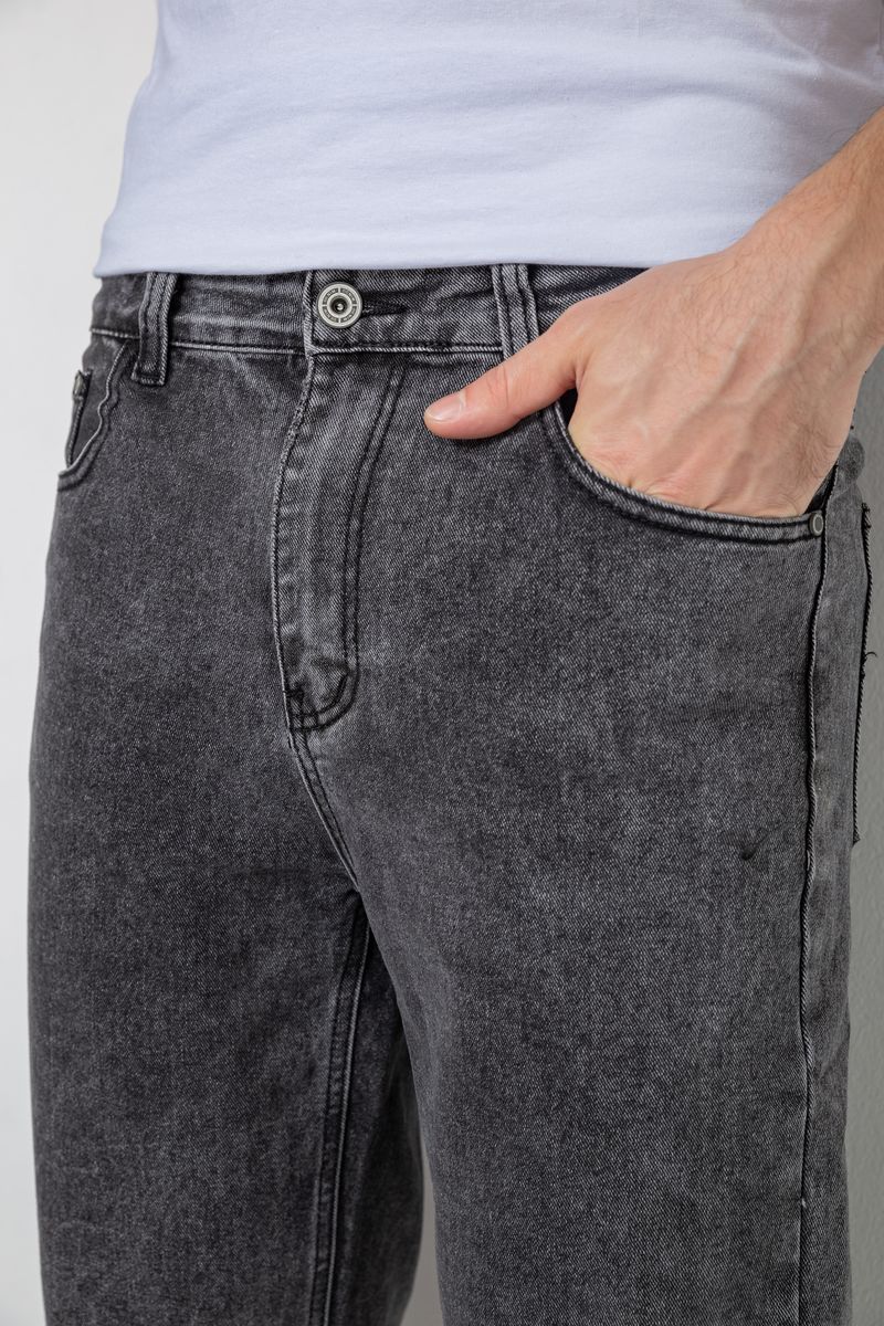 Джинсы мужские однотонные, цвет серый, 244R8570-1 — изображение 5