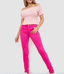 Брюки женские однотонные, цвет розовый, 244R089