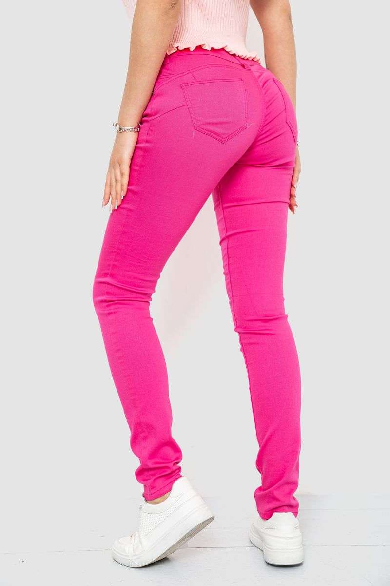 Брюки женские однотонные, цвет розовый, 244R089 — изображение 4