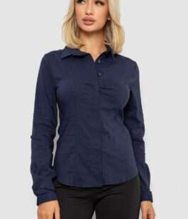 Блуза классическая, цвет синий, 230R08-2