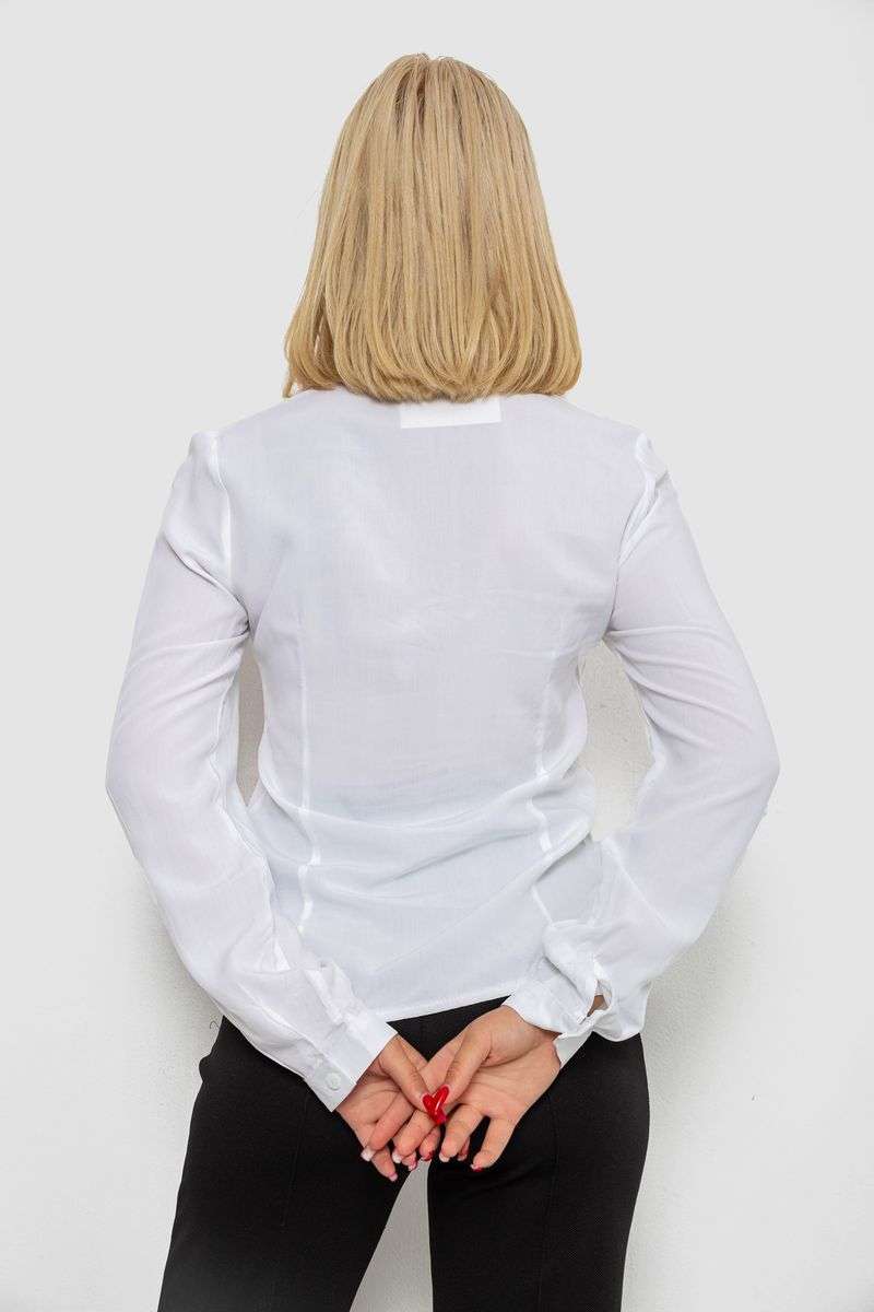 Блуза классическая, цвет белый, 230R08-2 — изображение 4