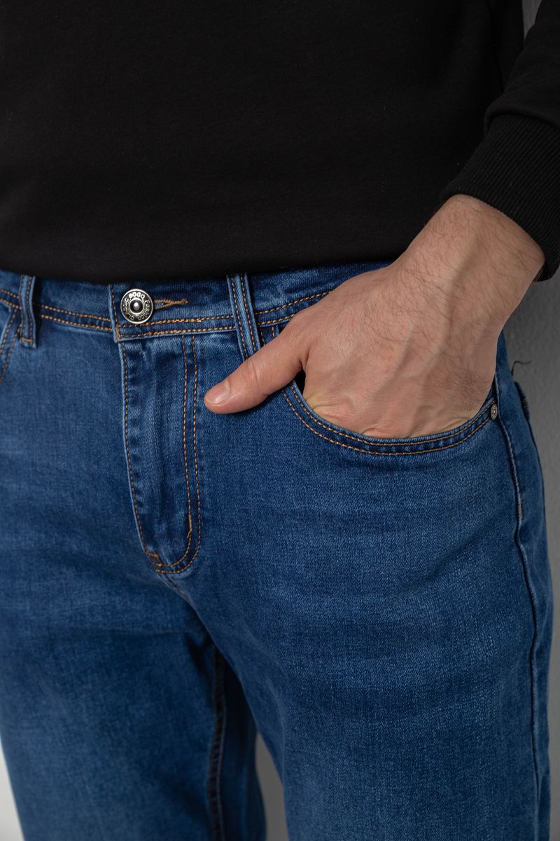 Джинсы мужские прямого кроя, цвет синий, 244R9909 — изображение 5