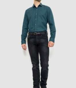 Рубашка мужская в клеку байковая, цвет зелено-синий, 214R99-33-022