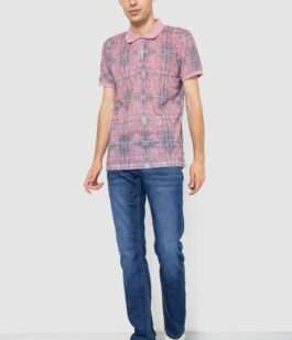 Поло мужское с принтом, цвет пудрово-серый, 247R318