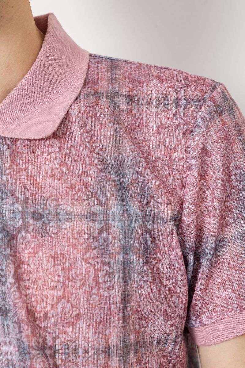 Поло мужское с принтом, цвет пудрово-серый, 247R318 — изображение 5