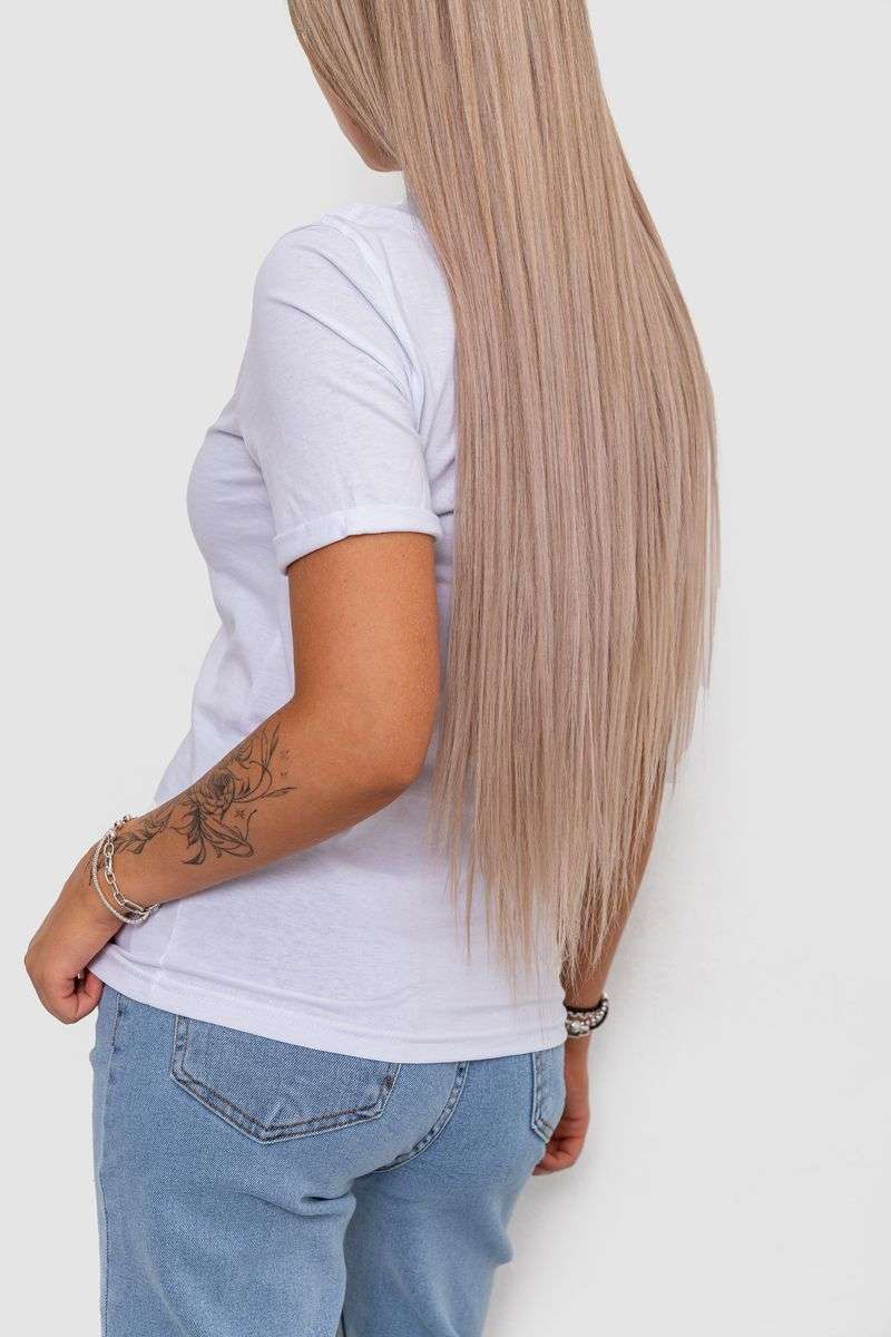 Футболка женская с принтом, цвет белый, 238R01632 — изображение 4