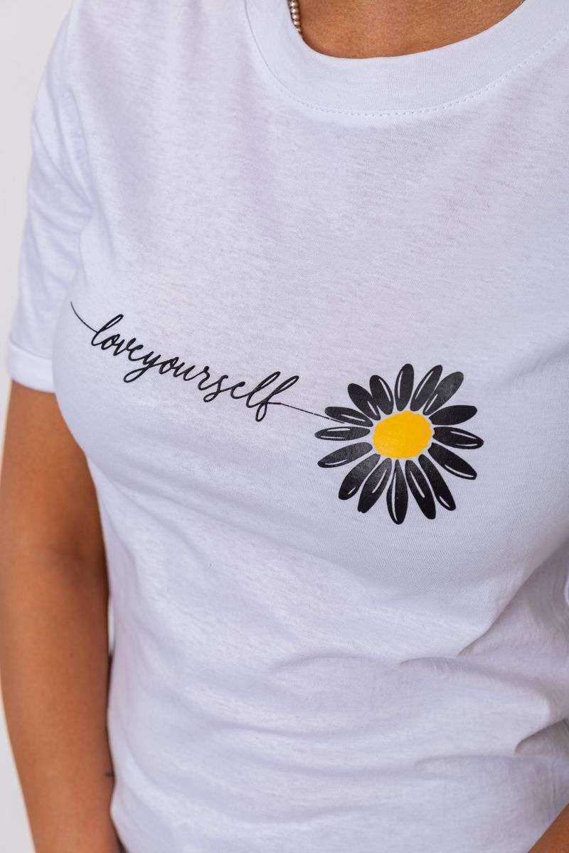 Футболка женская с принтом, цвет белый, 238R01632 — изображение 5