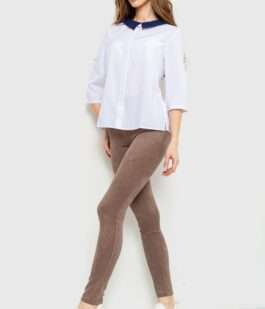 Блуза класичесская, цвет бело-синий, 230R081