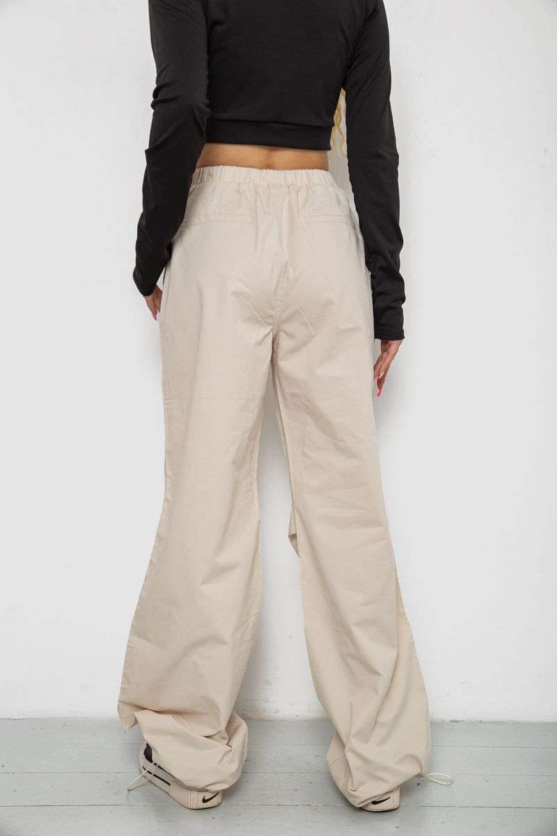 Брюки карго женские, цвет светло-бежевый, 238R5333 — изображение 4