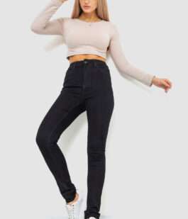 Джинсы женские стрейч, цвет черный, 214R1433