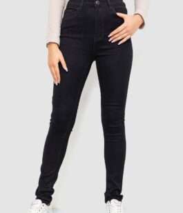 Джинсы женские стрейч, цвет черный, 214R1433