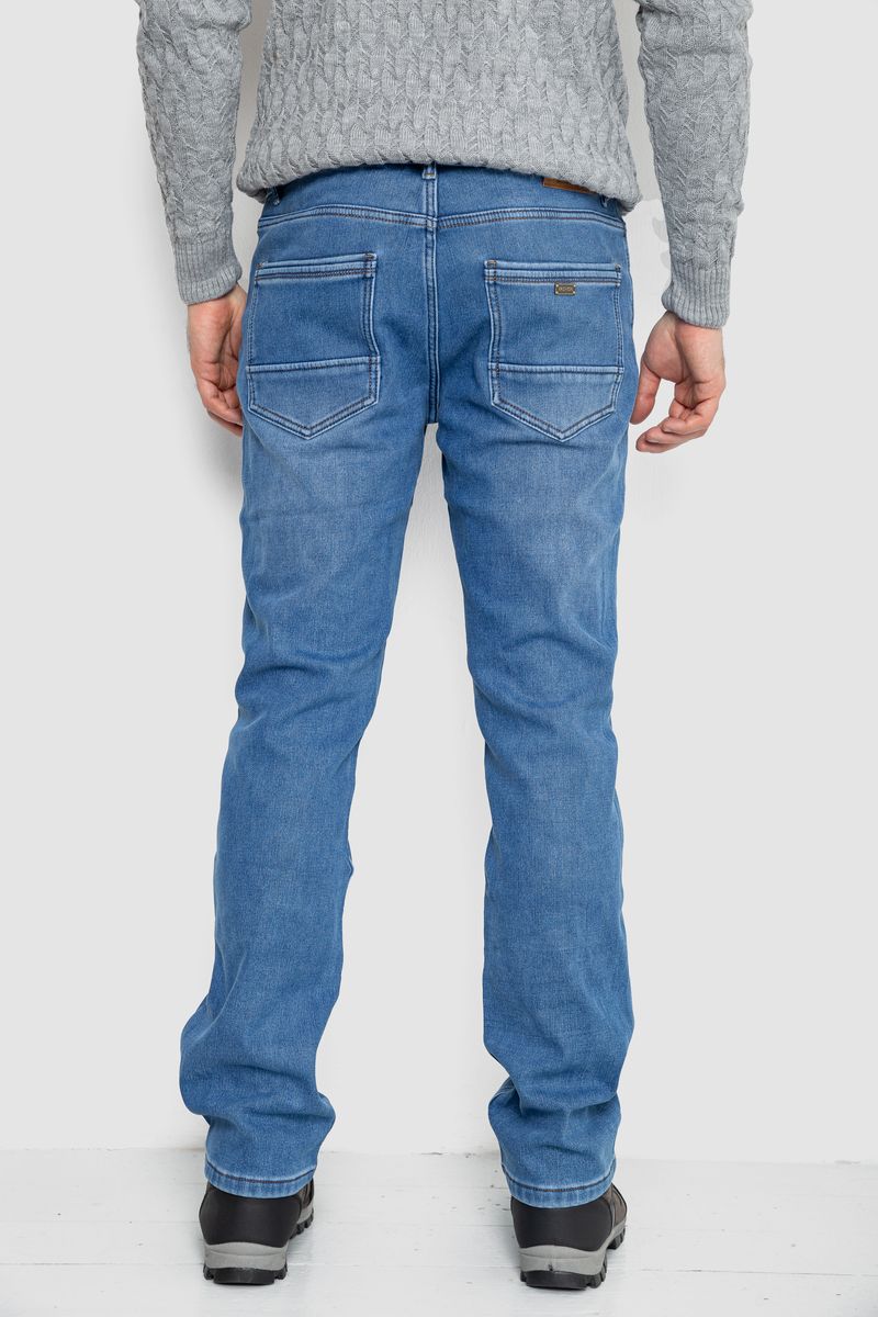 Джинсы мужские на флисе, цвет джинс, 254R2407 — изображение 4