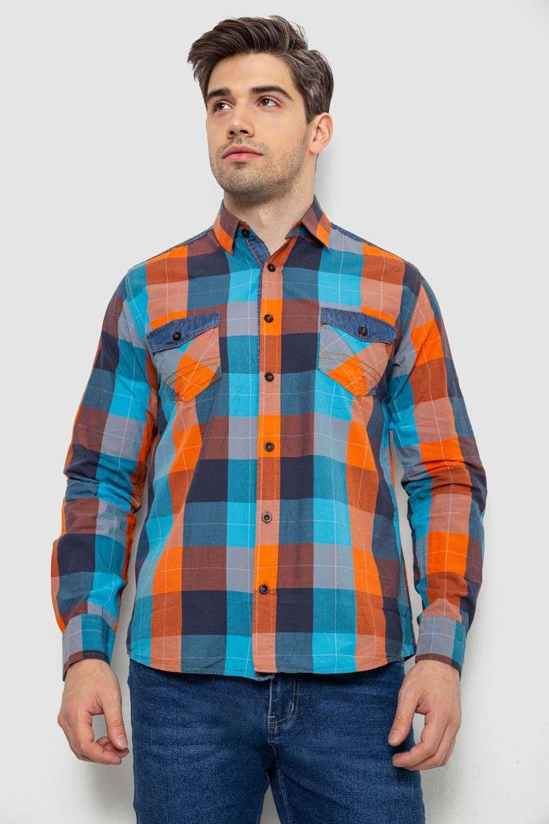 Рубашка мужская в клеточку