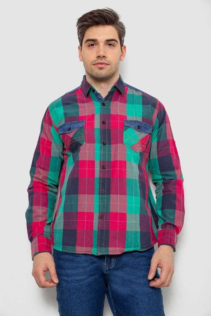 Рубашка мужская в клеточку