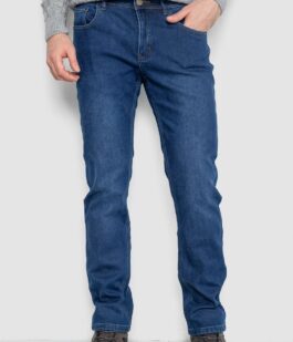 Джинсы мужские на флисе, цвет синий, 254R2406
