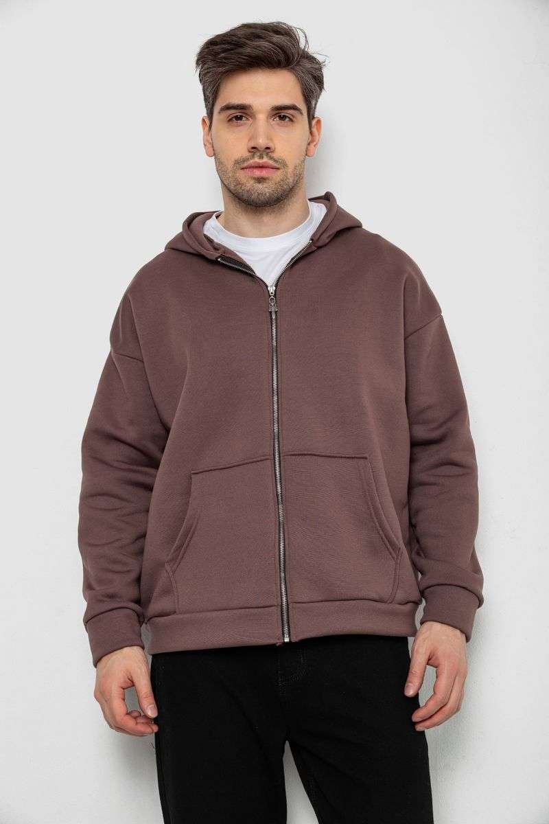 Кофта мужская на флисе с капюшоном