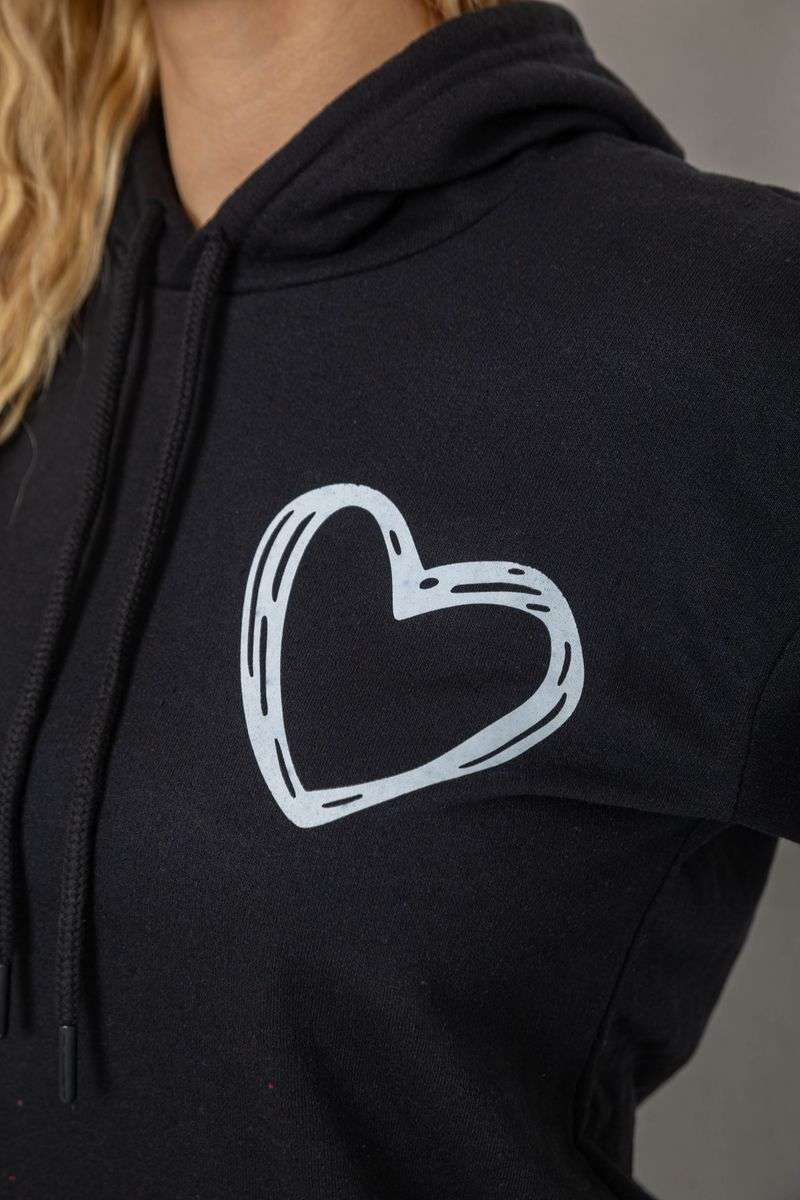 Худи женский на тонком флисе, цвет черный, 238R57162-10 — изображение 5