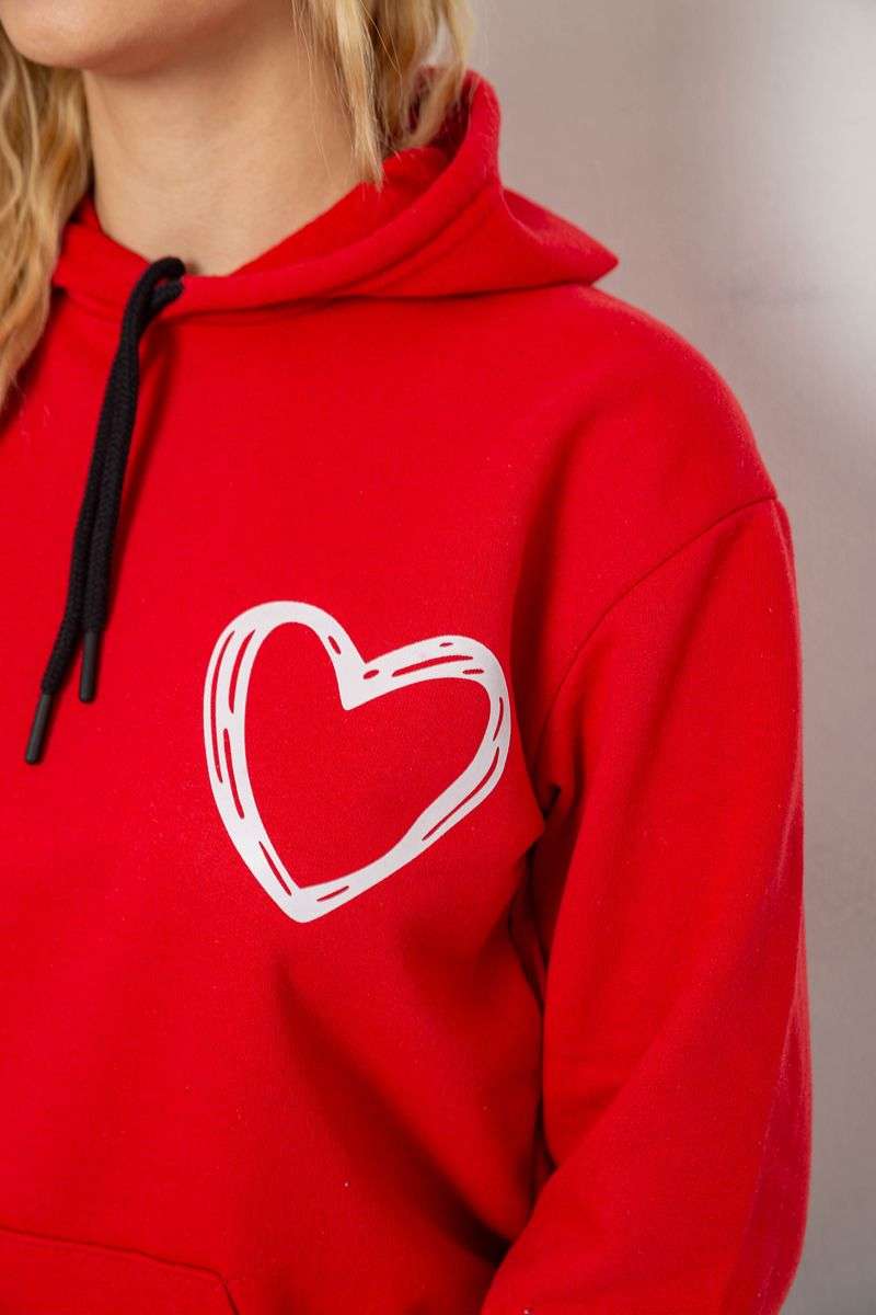 Худи женский на тонком флисе, цвет красный, 238R57162-10 — изображение 5