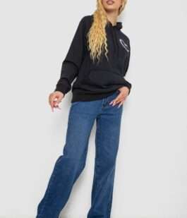 Худи женский на тонком флисе, цвет черный, 238R57162-10