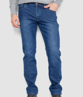 Джинсы мужские на флисе, цвет синий, 254R2408