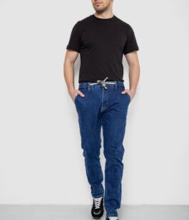 Джинсы мужские на резинке, цвет синий, 244R8064