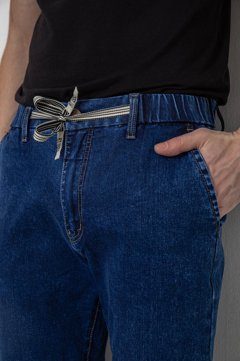 Джинсы мужские на резинке, цвет синий, 244R8064 — изображение 5