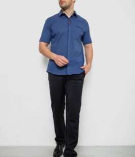 Рубашка мужская с принтом, цвет джинс, 214R7020