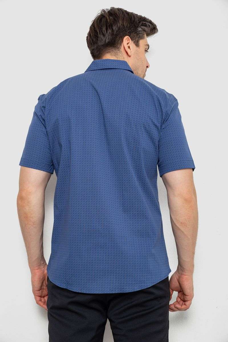 Рубашка мужская с принтом, цвет джинс, 214R7020 — изображение 4