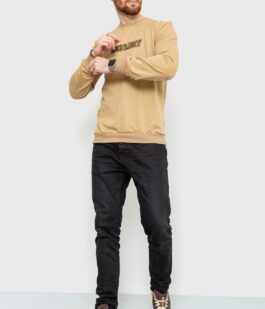 Свитшот мужской с принтом, цвет бежевый, 208R0206