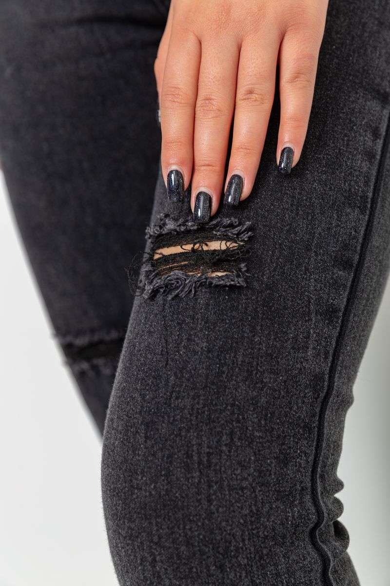 Джинсы женские стрейч, цвет темно-серый, 214R1484 — изображение 5