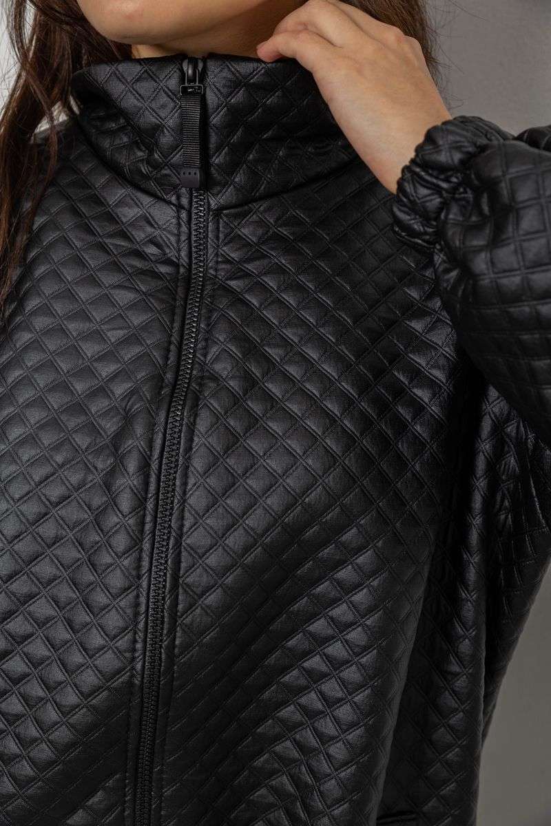 Бомбер женский с принтом, цвет черный, 257R72-2 — изображение 6