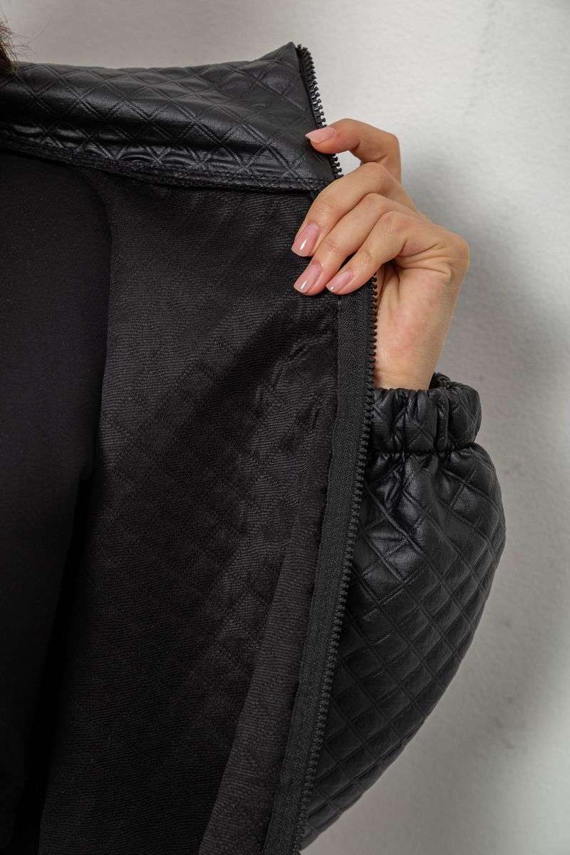 Бомбер женский с принтом, цвет черный, 257R72-2 — изображение 7