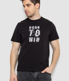 Футболка мужская с принтом, цвет черный, 241R1901