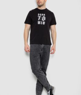 Футболка мужская с принтом, цвет черный, 241R1901