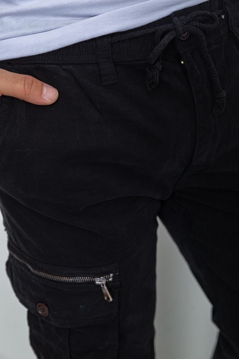 Брюки карго мужские, цвет черный, 244R2073 — изображение 5