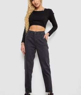 Джинсы женские MOM, цвет темно-серый, 244R1222