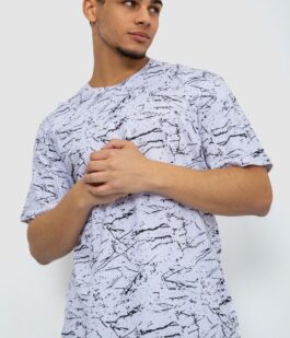 Футболка мужская с принтом, цвет бело-черный, 219R020