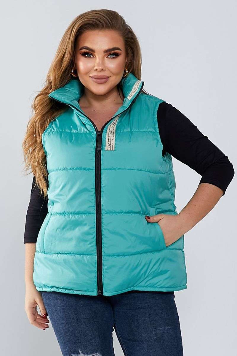Жилет женский демисезонный, цвет бирюзовый, 257R95 — изображение 5