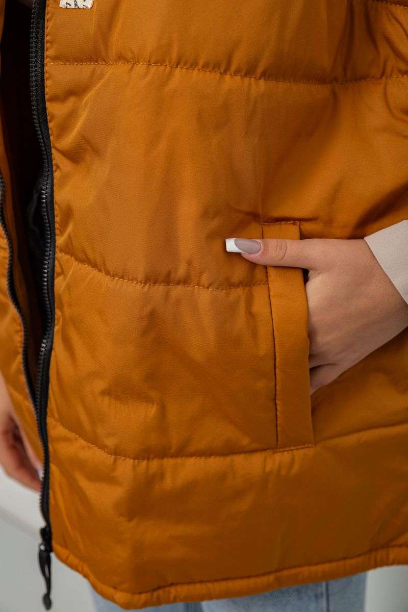 Жилет женский демисезонный, цвет коричневый, 257R95 — изображение 5