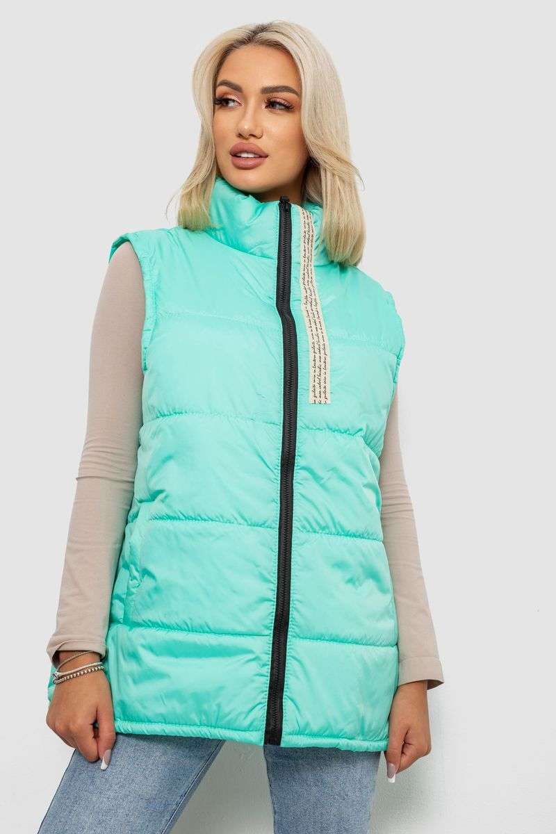 Жилет женский демисезонный, цвет бирюзовый, 257R95 — изображение 7