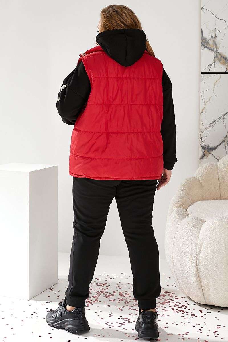 Жилет женский демисезонный, цвет красный, 257R95 — изображение 4