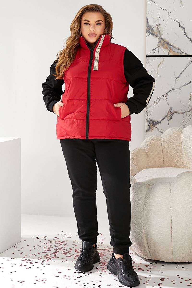 Жилет женский демисезонный, цвет красный, 257R95 — изображение 5
