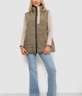 Жилет женский демисезонный, цвет хаки, 257R95