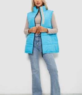 Жилет женский демисезонный, цвет голубой, 257R95