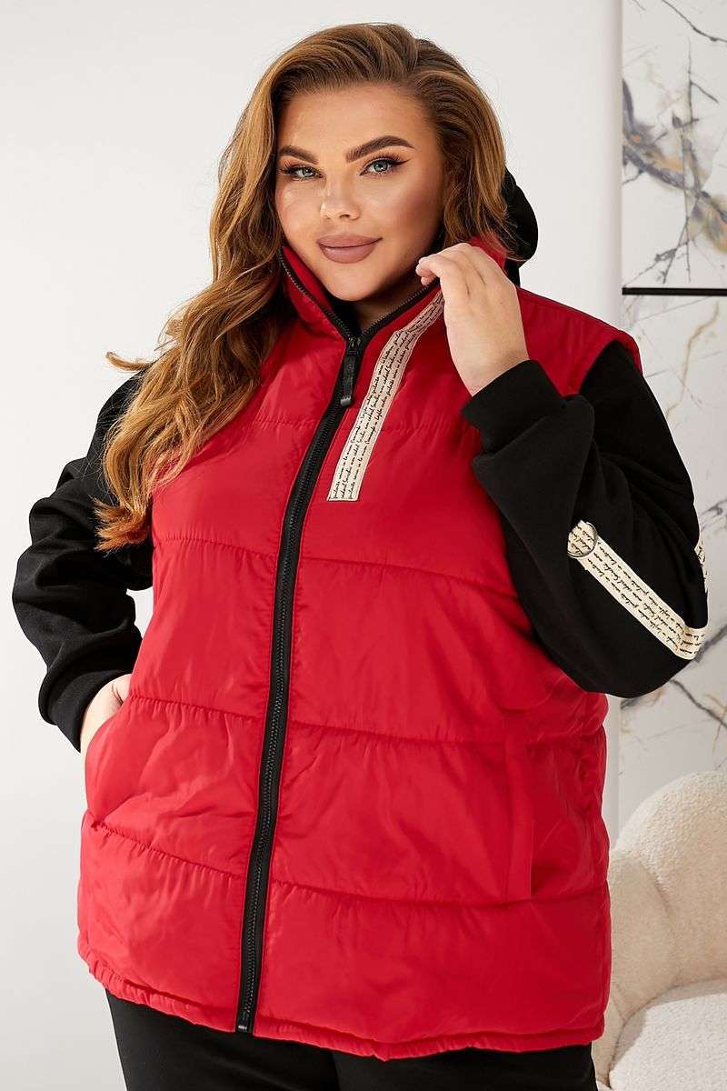 Жилет женский демисезонный, цвет красный, 257R95 — изображение 6