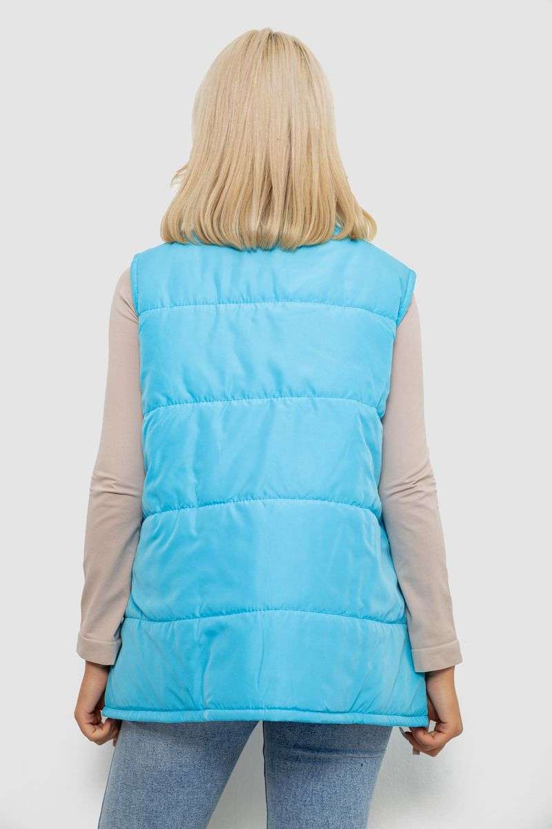 Жилет женский демисезонный, цвет голубой, 257R95 — изображение 4