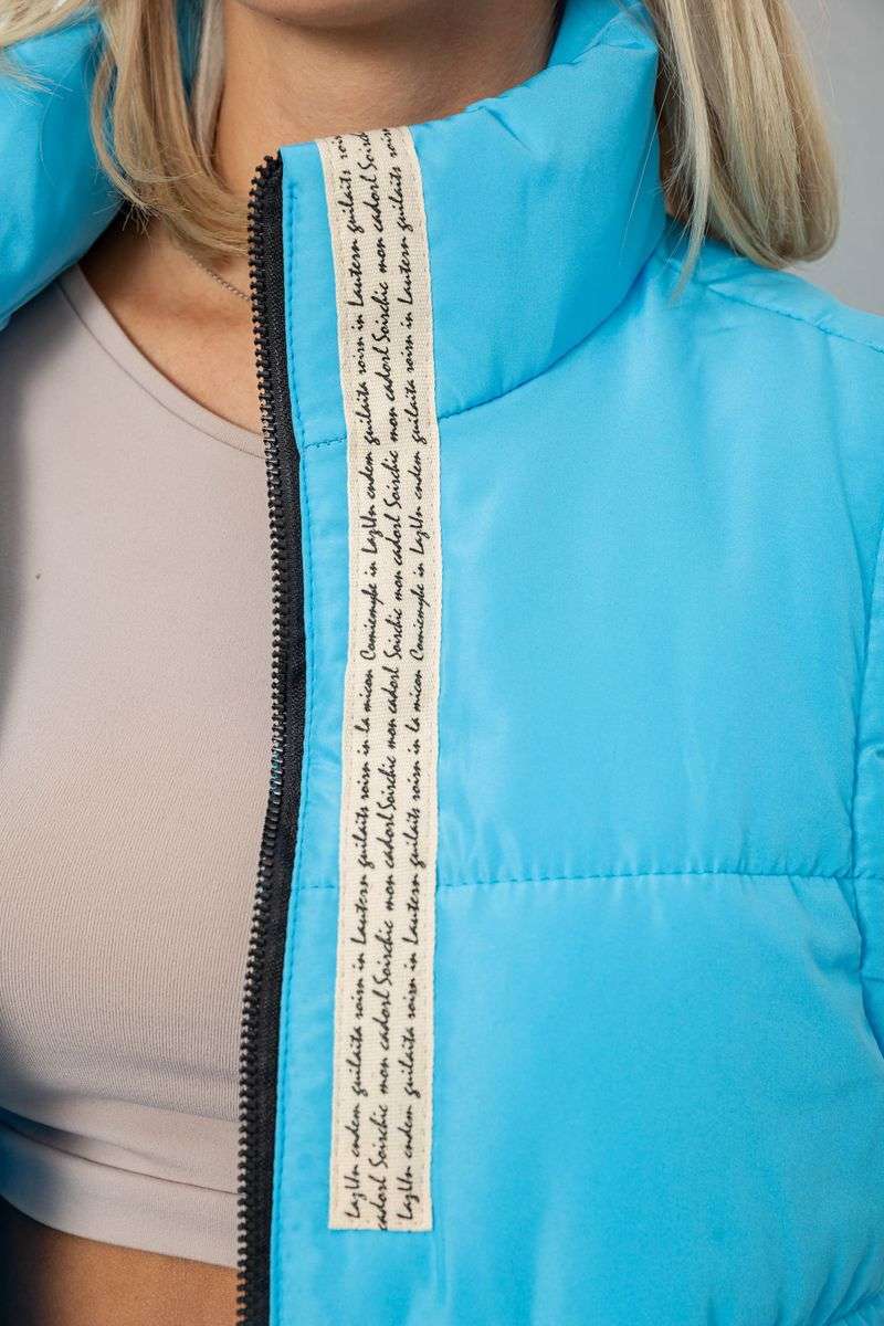 Жилет женский демисезонный, цвет голубой, 257R95 — изображение 5