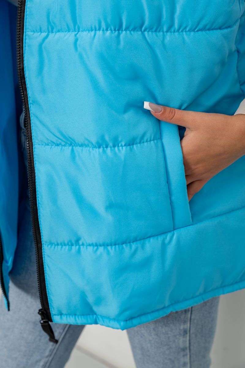 Жилет женский демисезонный, цвет голубой, 257R95 — изображение 6