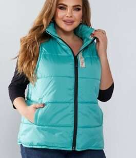 Жилет женский демисезонный, цвет бирюзовый, 257R95
